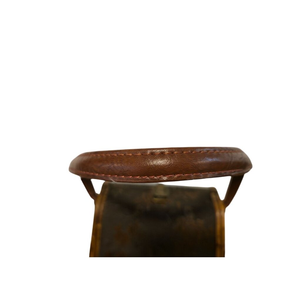 Vintage wood & bamboo basket handbag purse embossed Floral Latch Closure retro - Picture 11 of 12